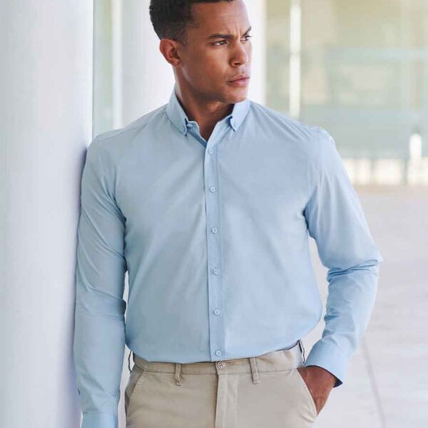 Henbury Henbury Long Sleeved Cotton Feel Coolplus® Shirt H582 Henbury Long Sleeved Cotton Feel Coolplus® Shirt Thumbnail