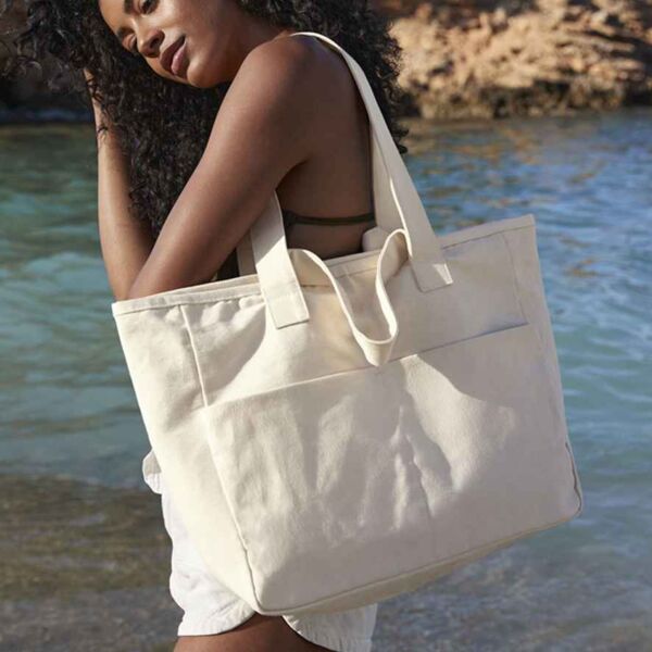 Westford Mill Westford Mill Double Handle Cargo Pocket Tote Bag W604 Westford Mill Double Handle Cargo Pocket Tote Bag Thumbnail