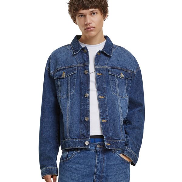 Build Your Brand Heavy ounce boxy denim jacket BY312 Heavy ounce boxy denim jacket Thumbnail
