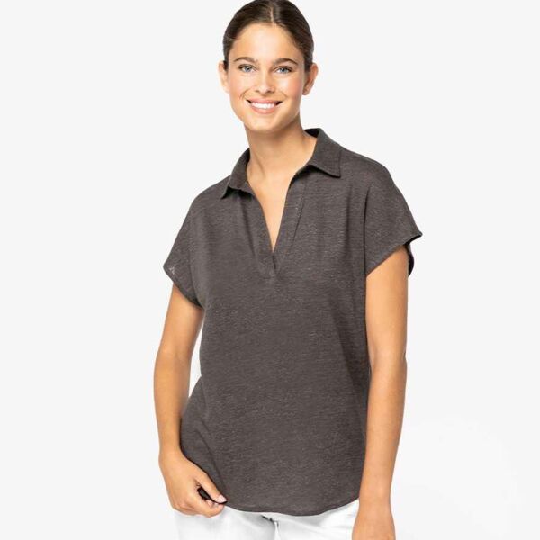 Spasso Spasso Ladies Linen Polo Shirt SP221 Spasso Ladies Linen Polo Shirt Thumbnail