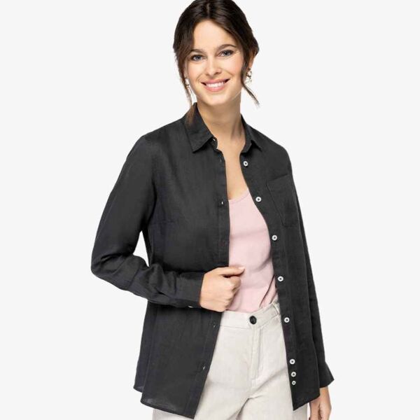 Spasso Spasso Ladies Long Sleeve Linen Shirt SP505 Spasso Ladies Long Sleeve Linen Shirt Thumbnail