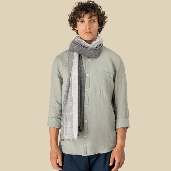 Spasso Urban Grey Striped Scarf Thumbnail