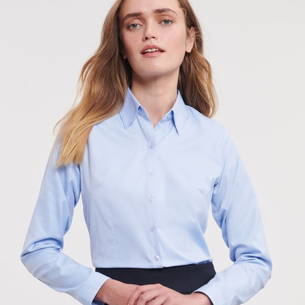 Russell Collection Russell Collection Ladies Long Sleeve Herringbone Shirt 962F Russell Collection Ladies Long Sleeve Herringbone Shirt Thumbnail