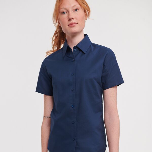 Russell Collection Russell Collection Ladies Short Sleeve Easy Care Oxford Shirt 933F Russell Collection Ladies Short Sleeve Easy Care Oxford Shirt Thumbnail