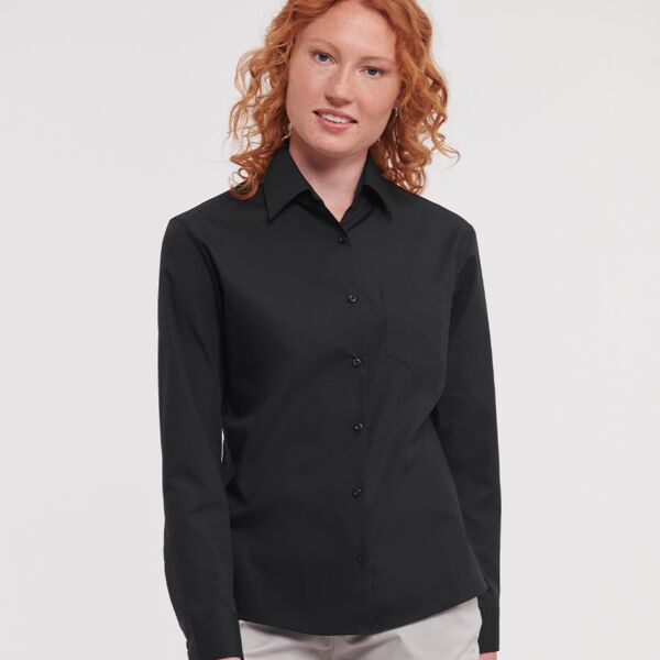 Russell Collection Russell Collection Ladies Long Sleeve Easy Care Cotton Poplin Shirt 936F Russell Collection Ladies Long Sleeve Easy Care Cotton Poplin Shirt Thumbnail