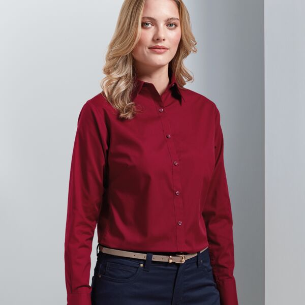 Premier Premier Ladies Long Sleeve Poplin Blouse PR300 Premier Ladies Long Sleeve Poplin Blouse Thumbnail