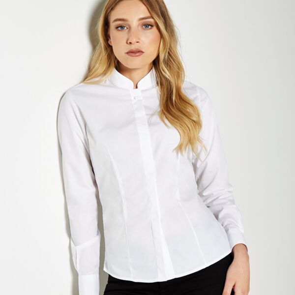 Kustom Kit Kustom Kit Ladies Long Sleeve Tailored Mandarin Collar Shirt K261 Kustom Kit Ladies Long Sleeve Tailored Mandarin Collar Shirt Thumbnail