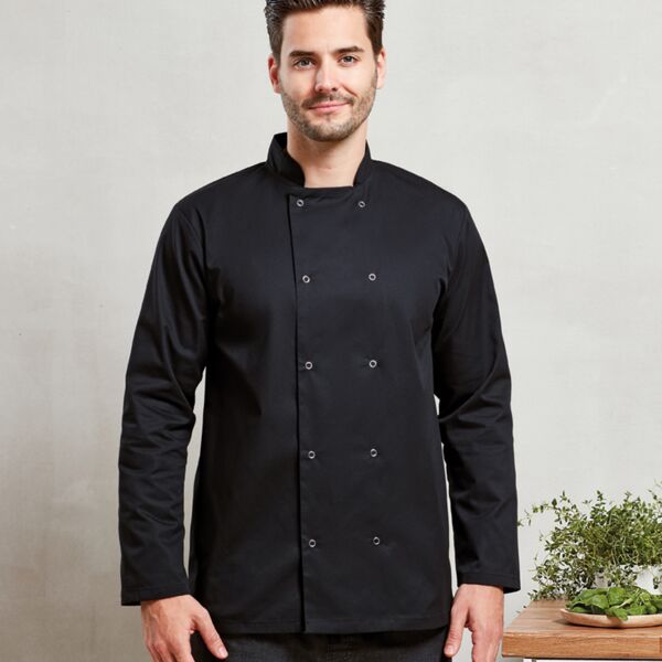 Premier Premier Unisex Long Sleeve Stud Front Chef's Jacket PR665 Premier Unisex Long Sleeve Stud Front Chef's Jacket Thumbnail