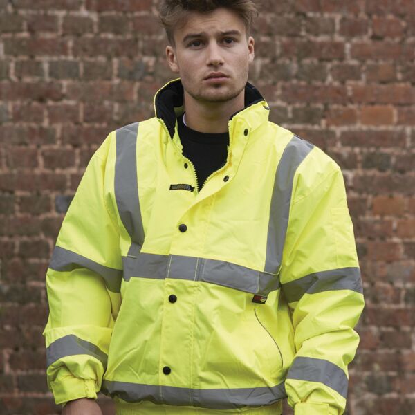 Warrior Warrior Hi-Vis Fleece Lined Bomber Jacket WR006 Warrior Hi-Vis Fleece Lined Bomber Jacket Thumbnail