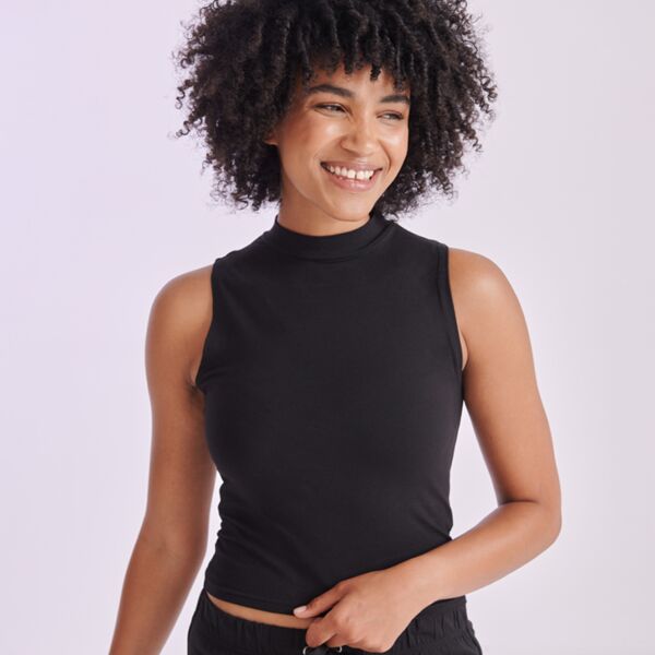 SF Ladies SF Clothing Ladies High Neck Crop Vest SK170 SF Clothing Ladies High Neck Crop Vest Thumbnail