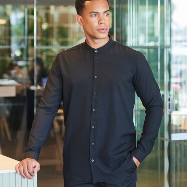 Henbury Henbury Mandarin Roll Sleeve Anti-Bac Wicking Shirt H592 Henbury Mandarin Roll Sleeve Anti-Bac Wicking Shirt Thumbnail