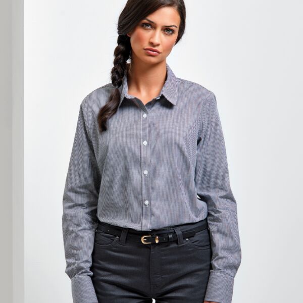 Premier Premier Ladies Gingham Long Sleeve Shirt PR320 Premier Ladies Gingham Long Sleeve Shirt Thumbnail