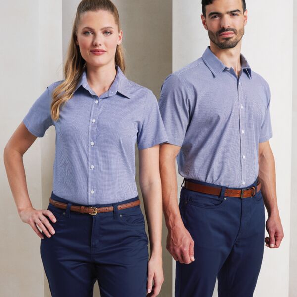 Premier Premier Ladies Gingham Short Sleeve Shirt PR321 Premier Ladies Gingham Short Sleeve Shirt Thumbnail