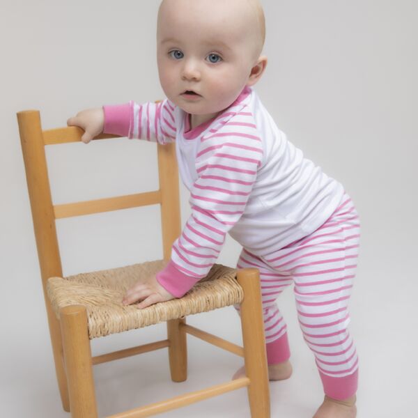 Larkwood Larkwood Baby/Toddler Striped Pyjamas LW72T Larkwood Baby/Toddler Striped Pyjamas Thumbnail