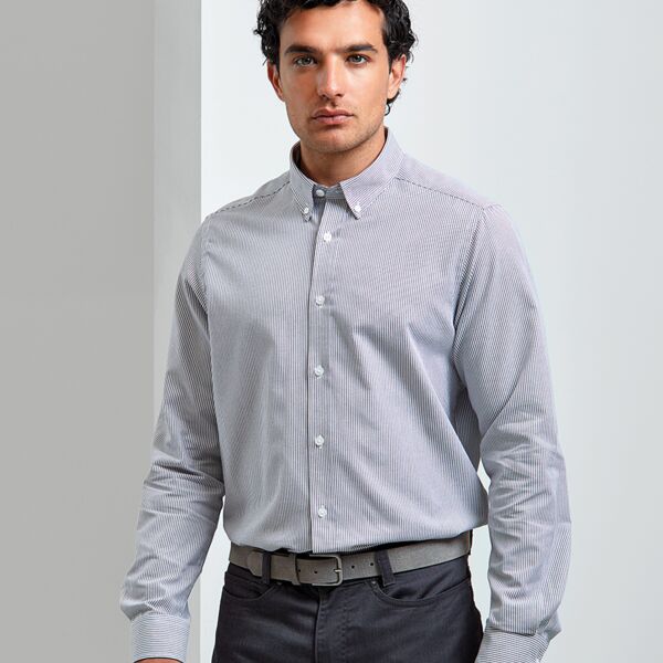 Premier Premier Long Sleeve Striped Oxford Shirt PR238 Premier Long Sleeve Striped Oxford Shirt Thumbnail