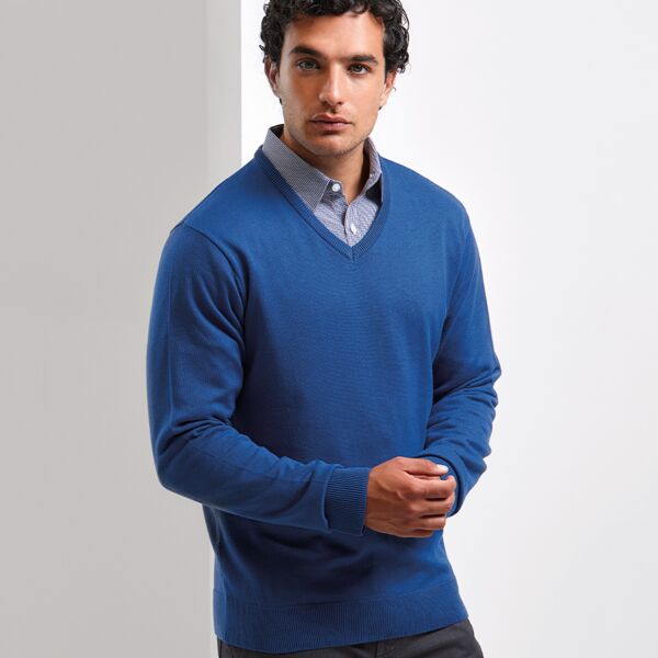 Premier Premier Knitted Cotton Acrylic V Neck Sweater PR694 Premier Knitted Cotton Acrylic V Neck Sweater Thumbnail