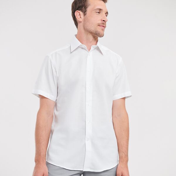 Russell Collection Russell Collection Short Sleeve Tailored Oxford Shirt 923M Russell Collection Short Sleeve Tailored Oxford Shirt Thumbnail