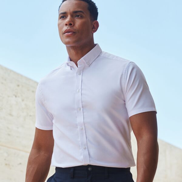 Henbury Henbury Modern Short Sleeve Slim Fit Oxford Shirt H517S Henbury Modern Short Sleeve Slim Fit Oxford Shirt Thumbnail