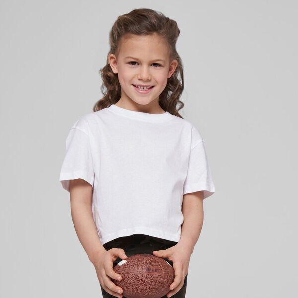 Build Your Brand Girls cropped Jersey tee BY114 Girls cropped Jersey tee Thumbnail