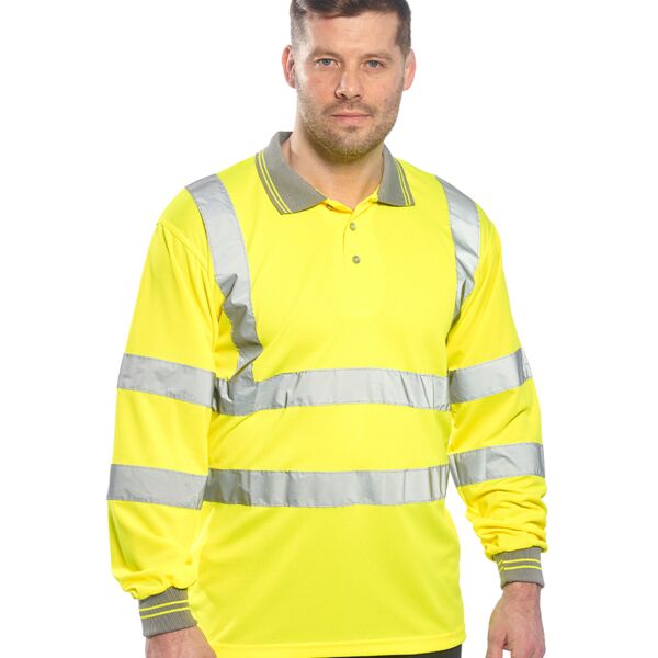 Portwest Portwest Hi-Vis Long Sleeve Polo Shirt PW059 Portwest Hi-Vis Long Sleeve Polo Shirt Thumbnail