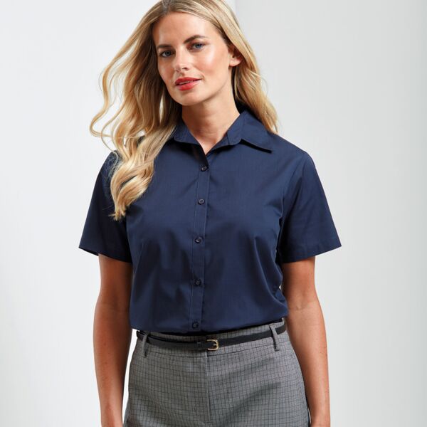 Premier Premier Ladies Short Sleeve Poplin Blouse PR302 Premier Ladies Short Sleeve Poplin Blouse Thumbnail