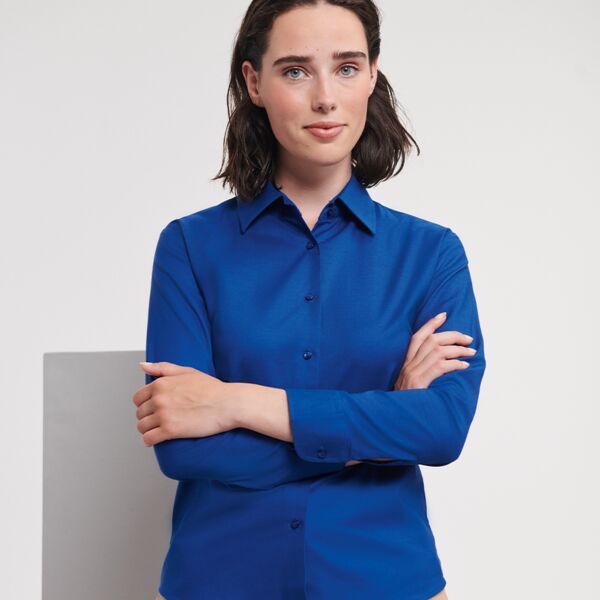 Russell Collection Russell Collection Ladies Long Sleeve Easy Care Oxford Shirt 932F Russell Collection Ladies Long Sleeve Easy Care Oxford Shirt Thumbnail