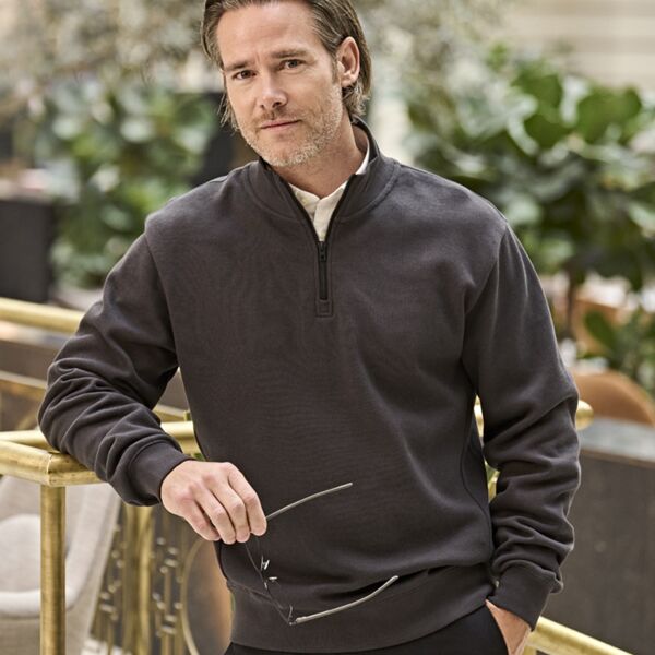 Tee Jays Tee Jays Ribbed Interlock Half Zip Sweatshirt T5506 Tee Jays Ribbed Interlock Half Zip Sweatshirt Thumbnail